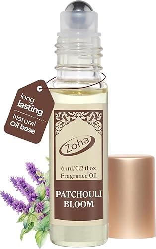 Zoha Patchouli Bloom Perfume for Women | Impression of W.hite P.atchouli | Alcohol-free Long Lasting Clean Fragrance Oil | Travel Size 6ml Roller