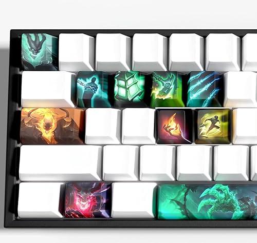 Thresh Keycaps Set for League of Legends Gaming Skill 12 Keys Keycap Set OEM Profile for MX Mechanical Gaming Keyboards (Thresh)