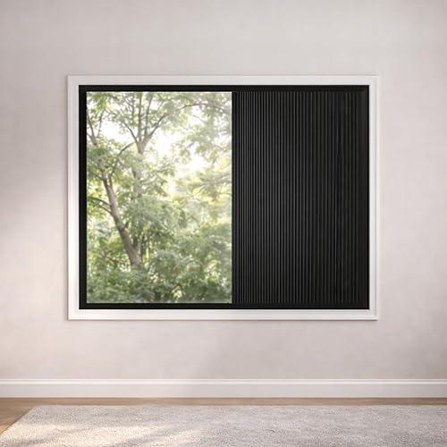 TIPIACE Manual Model Cellular Shades Cordless Honeycomb Blinds Full Blackout Fabric Window Shades for Skylight (Full Black)