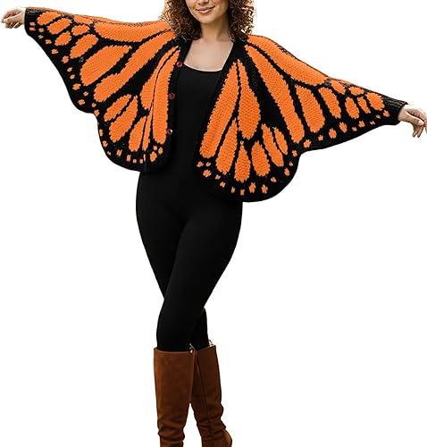 Butterfly Knit Cardigan, The Crochet Butterfly Cardigan Sweater with Butterflies Wing Pattern Tops for Women