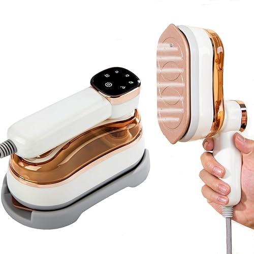 2 In 1 Portable Ironing Machine, Handheld Clothing Steam Iron, 180°Rotation, LED Display Ironing Mode, 1200W +15 Seconds Fast Heating, 7-Hole Pressurized Steam, 4-Speed Ironing (Off White)