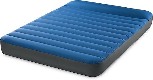 Intex 64012E TruAire Luxury Camping Mattress: Fiber-Tech – Puncture-Resistant Laminate – QuickFill USB Air Pump – 600lb Weight Capacity – Full Size, Blue