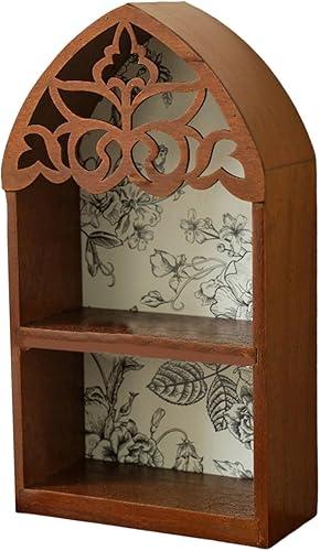 Elegant Multilayer Styles Wall Shelf Featurings Precise Engraveds Pattern Home Decoration Display Stand Gothics Wall Shelf(6.7x3.2x12in)