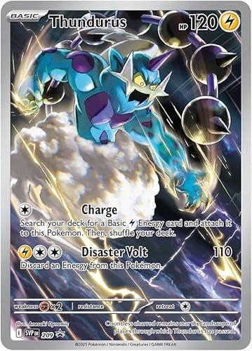 Pokemon - Thundurus SVP 209 Black Star Promo - White Flare - Illustration Rare - Foil - Single Card