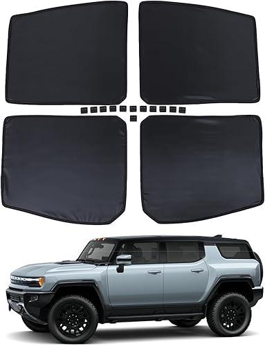 Sunroof Sunshade for Hummer EV 2024-2026 Accessories Upgraded Car Roof Cover Foldable Roof Sun Shade UV Reflector Glare HeatShield Sun Visor Blocker Moonroof Shield Cover Privacy Protector (Black1)