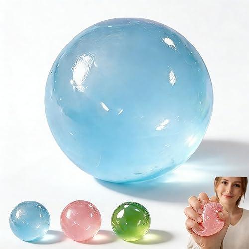 Coconut Oil Stress Ball, Coconut Oil Squishy, 2.4 in Handmade Coconuts Oils Squishy Ball, Stress & Anxiety Relief Toys Non-Edible (Blue)