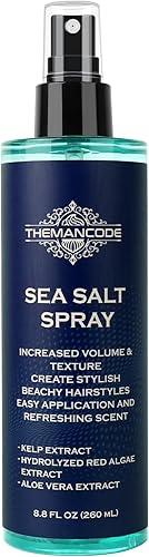 THEMANCODE Sea Salt Spray for Men, Texturizing Hairspray, Travel Essentials, Beach Vacation Essentials, Surf Spray Adds Instant Volume, Travel Essentials, Hair Gift for Men, Father Day Gifts, 8.8 Oz
