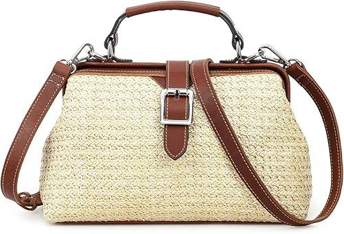 CONTACTS Full Grain Leather Doctor Purse Bag for Women Top Handle Bag Vintage Handbag Shoulder Bag