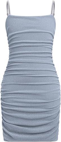 IBTOM CASTLE Teen Girls Formal Dress Sleeveless Ruched Bodycon Mini Dress for Homecoming Dance Birthday Party