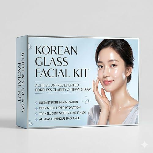 Korean Glass Facial Kit – Skincare Set for Poreless Clarity & Dewy Glow | Deep Multi-Layer Hydration, Instant Pore Minimization & All-Day Luminous Radiance