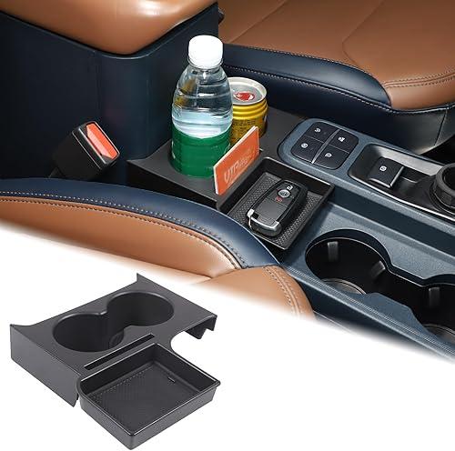 Aunginsy Center Console Cup Holder Compatible with Ford Maverick 2022-2025 2026, Front Seat Armrest Box Dual Cup Holders Insert Expander Organizer Tray Drink Water Bottle Holder with Mat Accessories
