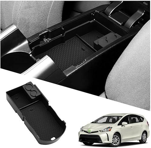 Ruiya 2010-2015 Prius Center Console Organizer for 2010-2015 Toyota Prius XV30 Accessories ABS Material Armrest Console Organizer Compatible with 2010-2015 Toyota Prius