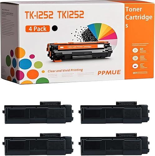 Compatible for Kyocera TK-1252 TK1252 Toner Cartridges Ecosys MA3500 PA3500 MA3500x MA3500fx MA3501wfx PA3500x PA3500Wx Printers, High-Yield 4000 Page with Smart Chip (4 Pack Black)