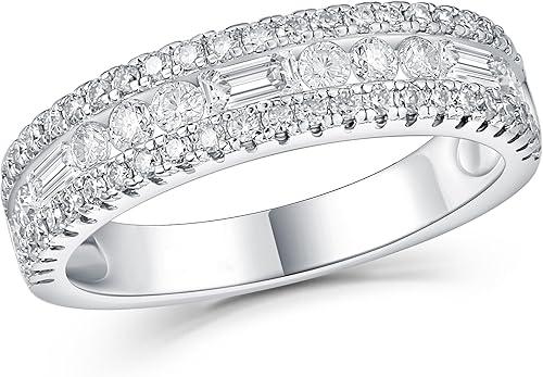 Newshe Jewellery Moissanite Rings for Women Engagement Wedding Bands Pave Emerald Eternity Band Anniversary Ring Size 5-13