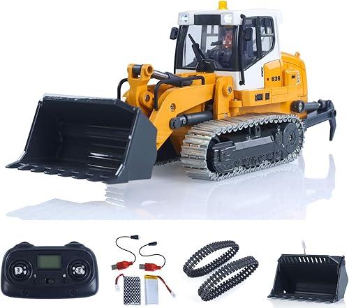 TOUCAN RC HOBBY 1/50 RC Electric Lifting Tracked Loader LR636 2.4G Construction Vehicle Metal Bucket Tracks Ripper RTR Model Light Sound Battery for Adult