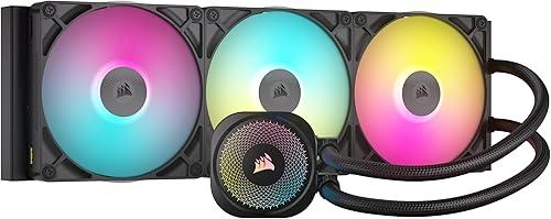 Corsair Titan 420 RX RGB Liquid CPU Cooler, 420mm AIO, Low-Noise FlowDrive Cooling Engine, Intel LGA 1851/1700 & AMD AM5/AM4, 3X RX140 RGB Fans, System Hub Included, Black
