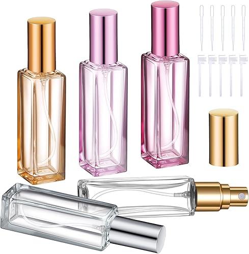 Domensi 5 Pcs 20 ml Perfume Decanter Kit Travel Size Refillable Mini Cologne Perfume Bottle Empty Portable Atomizer Sprayer for Glass Fine Mist Sprayer Travel Kit Makeup Spray Bottles Set