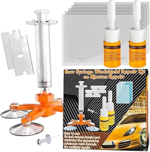 Windshield Repair Kit, Upgraded Windshield Chip Repair Kit – Instant Fix for Chips, Cracks, and Bullseyes, High-Pressure Resin Injection Cracks Gone Glass Repair Kit for Long-Lasting (Sunshine)
