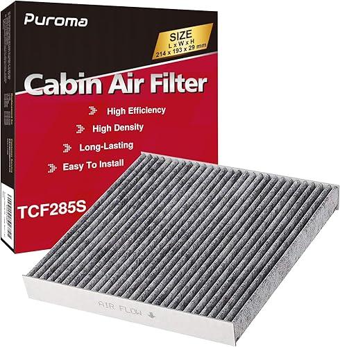 Puroma Cabin Air Filter with Activated Carbon, Compatible with CP285, CF10285, Toyota Camry, RAV4, Highlander, Corolla, Sienna, Tundra, Prius, 4Runner, Subaru Outback, Lexus, Scion, Land Rover, Jaguar
