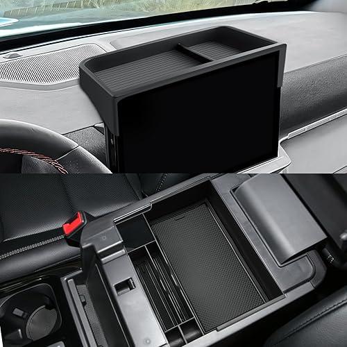 CDEFG 2Pcs for 2025 2026 Ford Explorer Center Console Organizer for 2025 2026 Ford Explorer Dashboard Storage Tray 13.2-Inch Touchscree Dash Organizer Behind-Screen Tray 2025 Explorer Accessories