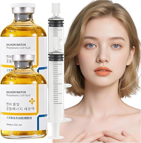 Salmon Anti-Wrinkle Serum, Salmon Water Light Anti-Wrinkle Essence, Hydrates & Moisturizes Liftingand Firming For All Skin Types, 50ml /1.76 Fl Oz (2 Pcs)