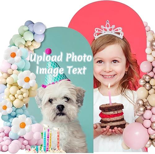 Custom Arch Cover Backdrop - Spandex Polyester Fabric with Vibrant Colors - Personalized Photo Background for Wedding, Birthday Party Decor, 4~7.2 FT