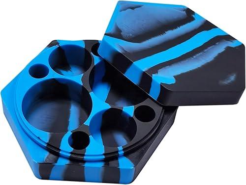 110ml Silicone Wax Concentrate Container Multi-compartment Non-stick Jar (Blue Black)