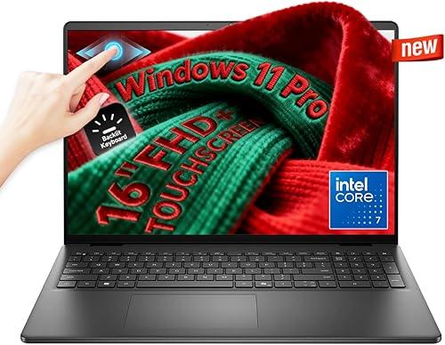 Dell 16 Touchscreen Laptop Computer - Intel 10-Core 7 150U (up to 5.4 GHz), 32 GB DDR5 RAM, 1 TB SSD, 16" FHD+ Touch Display, Backlit KB, Wi-Fi 6, Copilot AI, Windows 11 Pro, Black