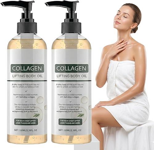 Collagen Lifting Body Oil (Pack of 2) - Tightens and Lifts Sagging Skin within 24 Hours - Anti-Aging Face & Body Serum - 3.8 FL.OZ Each