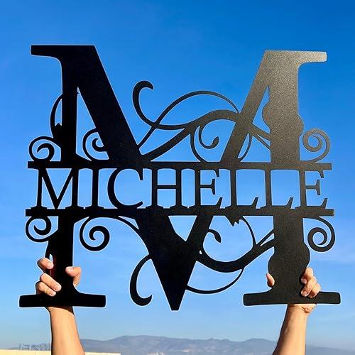 Personalized Metal Name Signs, Split Letter Monogram Wall Art Decor, Durable Steel Family Last Name Decor, Custom Signs Indoor or Outdoor, Personalized Wedding Gifts, Housewarming Gift