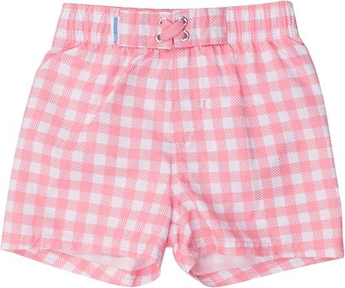 RUGGEDBUTTS Boys UPF50+ Sun Protection Gingham Swim Trunks