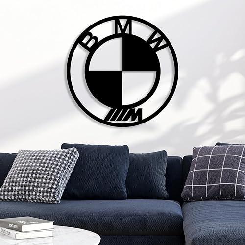Luxury Car Logo Metal Wall Art, Automotive Decor for Garage, Office, or Living Room, Gameroom, Car Lovers Gift for Men, Car Garage Wall Decor (BMW)
