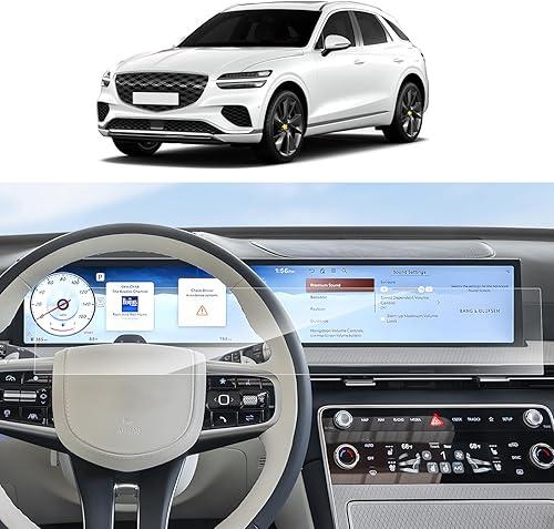 SKTU 2Pcs for 2026 2027 Genesis GV70 Accessories Screen Protector 27 Inch for 2026+ Genesis GV70 27-Inch Integrated Media Navigation Screen Genesis GV70 2026 2027 Accessories High Clarity Anti-Scratch 2026 GV70 Nano Screen Protective Film