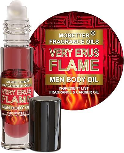 MOBETTER FRAGRANCE OILS Very Erus Flame Men Body Oil (10ml Roll On), Travel Size, Aquatic Scent, Top notes are Mandarin Orange, Madagascar Pepper, Lemon, Chinotto and Rosemary