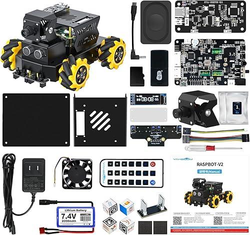 Yahboom Raspberry Pi 5 ROS2 Robot Car 360°Movement, AI Vision & Tracking, Integrated Multimodal Large AI Model OpenRouter, AI Voice Interaction (Superior Without RPi5)