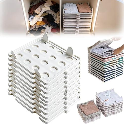 2026 New Stackable Closet Organizer, Stackable Closet Clothing Organizer System, Non-Slip Space-Saving Folding Board System for T-Shirts, Pants & Sweaters (10PCS)