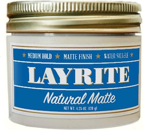 Layrite Natural Matte Cream, Basic, White, Mild Cream Soda, 4.25 Ounce