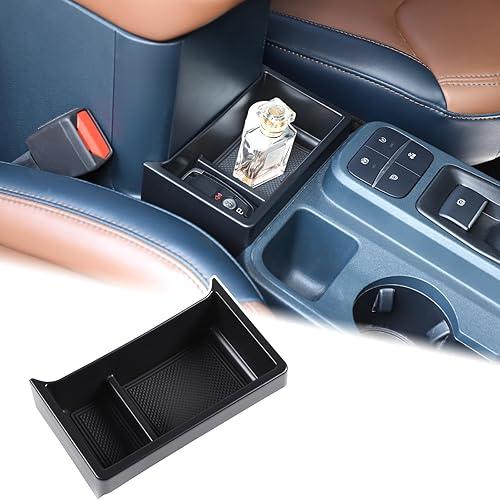 Aunginsy Center Console Organizer Tray Compatible with Ford Maverick 2022-2024 Car Central Control Gear Shift Storage Box Front Armrest Storage Accessory Container Insert Tray With Mat ABS Accessories