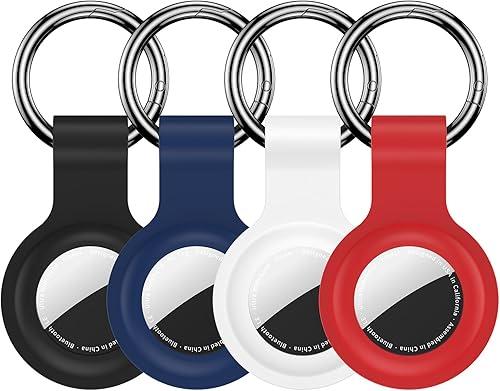 Compatible with AirTag Holder Case 4 Pack,for Air Tag 2nd & 1st Generation Airtag Keychain Ring Case Cover,for AirTags Holder GPS Tracker for Apple Airtag Finders Air Tagholder for Kids,Bags,Luggages
