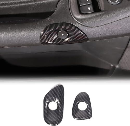 Car Door Switch Cover Trim Compatible with Chevy Corvette C6 2005-2013, Interior Door Release Bezel Switch Button Trim Accessories (Carbon Fiber Pattern)