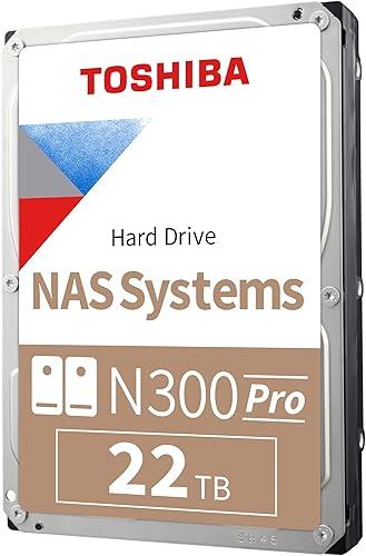 Toshiba N300 PRO 22TB Large-Sized Business NAS (up to 24 Bays) 3.5-Inch Internal Hard Drive - Up to 300 TB/Year Workload Rate CMR SATA 6 Gb/s 7200 RPM 512 MB Cache - HDWG62CXZSTB — 8% off