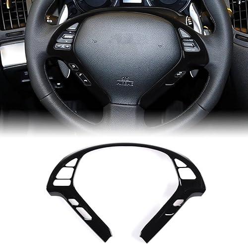 Car Button Frame Cover Trim Compatible with Infiniti G37 2007-2013, Car Panel Protection Frame Trim Decoration Accessories (Glossy Black)