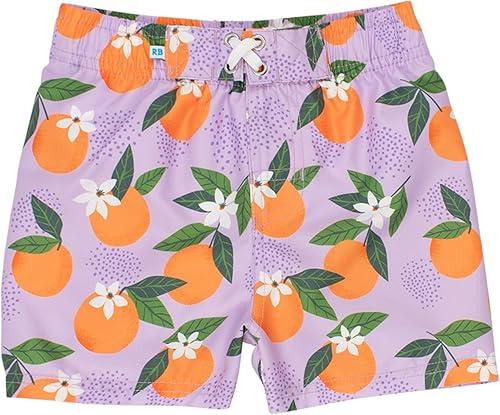RUGGEDBUTTS Boys UPF50+ Sun Protection Fruits & Florals Swim Trunks