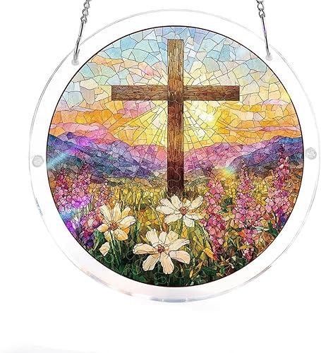 Stained Glass Style Puzzle Suncatcher, Acrylic Puzzle for Adult Window Hanging, DIY Crystal Jigsaw Art, National Puzzle Day Decorations, Creative Home Decor Ornament with Whimsical Pieces (G)
