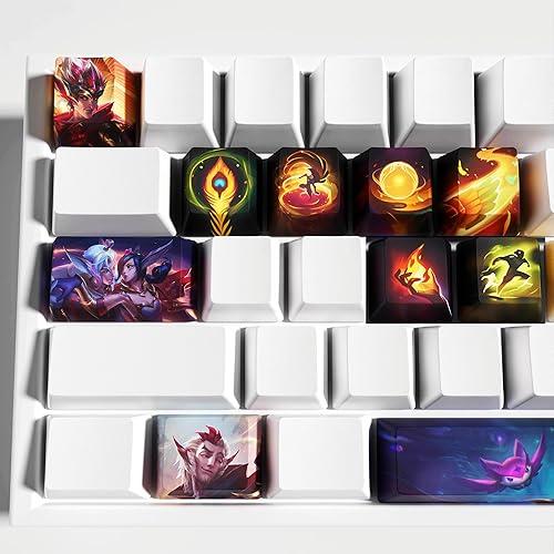 Rakan Keycaps Set for League of Legends Gaming Skill 12 Keys Keycap Set OEM Profile for MX Mechanical Gaming Keyboards (Rakan)
