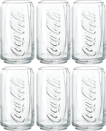 ADERIA B5468 Coca-Cola Cangata Glass, 12.0 fl oz (355 ml), Set of 6, Made in Japan, Highball Cup, Wedding, Celebration, Beer, Stylish, Gift, Glass, Sake, Birthday, Women, Tumbler, Men's, Retirement,