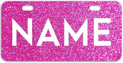 Customized Sign Bike Bicycle Mini Plate ID Sign Name Tag, 6"x3" Personalized Glitter Name Plate for Bike Tag For Baby, Toddler Kid, Girl’s