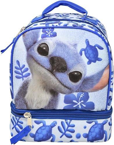 Fast Forward Kids Insulated Lunch Bag with Handle – Stitch Drop Bottom Rectangle Lunch Bag – Reusable Soft Cooler Lunch Box for Boys & Girls, School, Daycare & Travel- BUSY